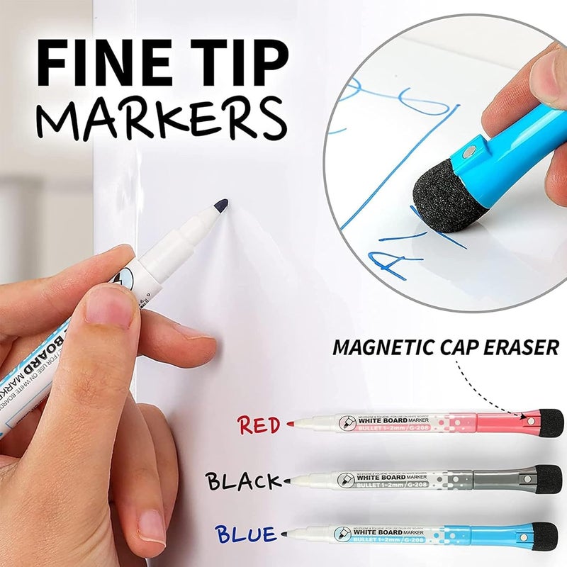 لينجي سبورة بيضاء قابلة للمسح الجاف، مجموعة سبورة بيضاء مغناطيسية متعددة الاستخدامات - 12 بوصة × 8 بوصة مقاومة للبقع، سطح قابل للمسح - مثالية للثلاجة والفصول الدراسية والمكتب، عبوة من 5 قطع - Image 4