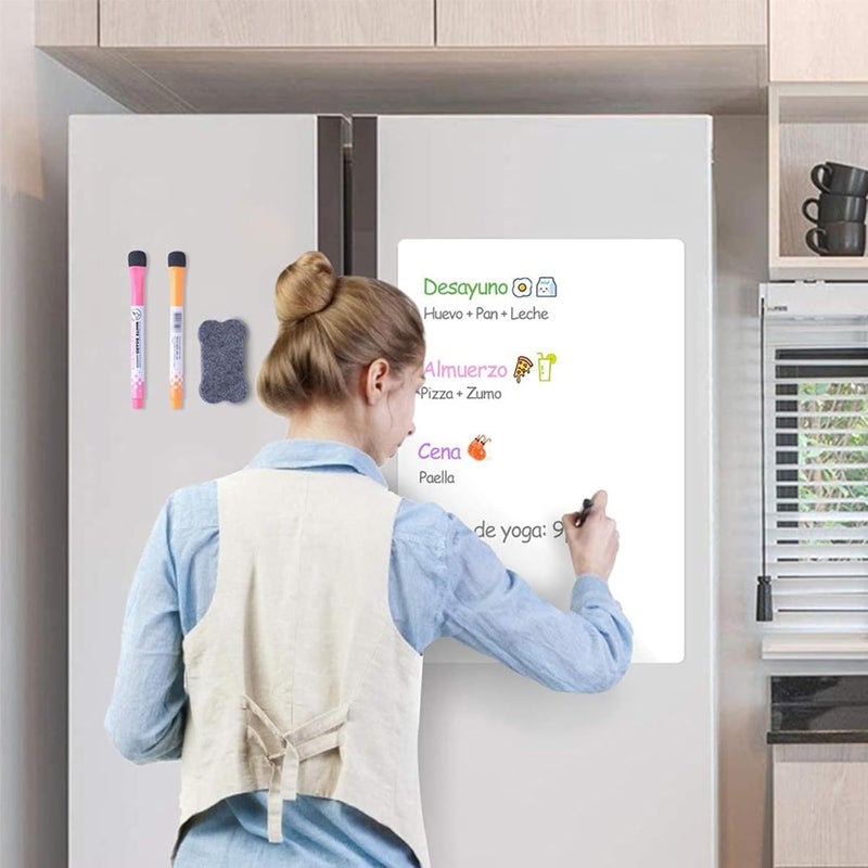 لينجي سبورة بيضاء قابلة للمسح الجاف، مجموعة سبورة بيضاء مغناطيسية متعددة الاستخدامات - 12 بوصة × 8 بوصة مقاومة للبقع، سطح قابل للمسح - مثالية للثلاجة والفصول الدراسية والمكتب، عبوة من 5 قطع - Image 2