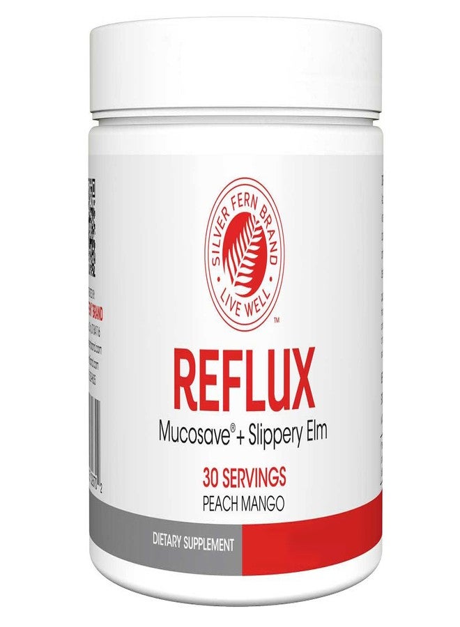 Silver Fern Reflux Digestive Supplement - Peach Mango Flavor - Each Tub = 30 Scoops = 30 Servings - Mucosal Support for Acid Issues - with Mucosave FG and Slippery Elm Bark (1 Tub) - Image 1