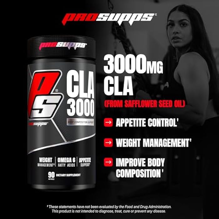 PROSUPPS CLA 3000 Lean Body Composition Support - Stim-Free Conjugated Linoleic Acid Workout Supplement for Weight Management & Appetite Support with Omega 6 Fatty Acid - Gym & Fitness - 90 Softgels - Image 2