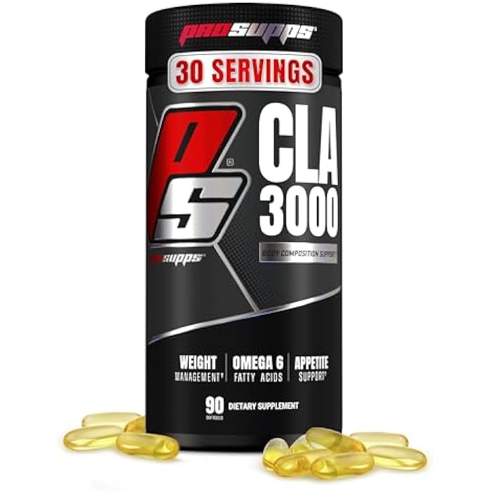 PROSUPPS CLA 3000 Lean Body Composition Support - Stim-Free Conjugated Linoleic Acid Workout Supplement for Weight Management & Appetite Support with Omega 6 Fatty Acid - Gym & Fitness - 90 Softgels - Image 1