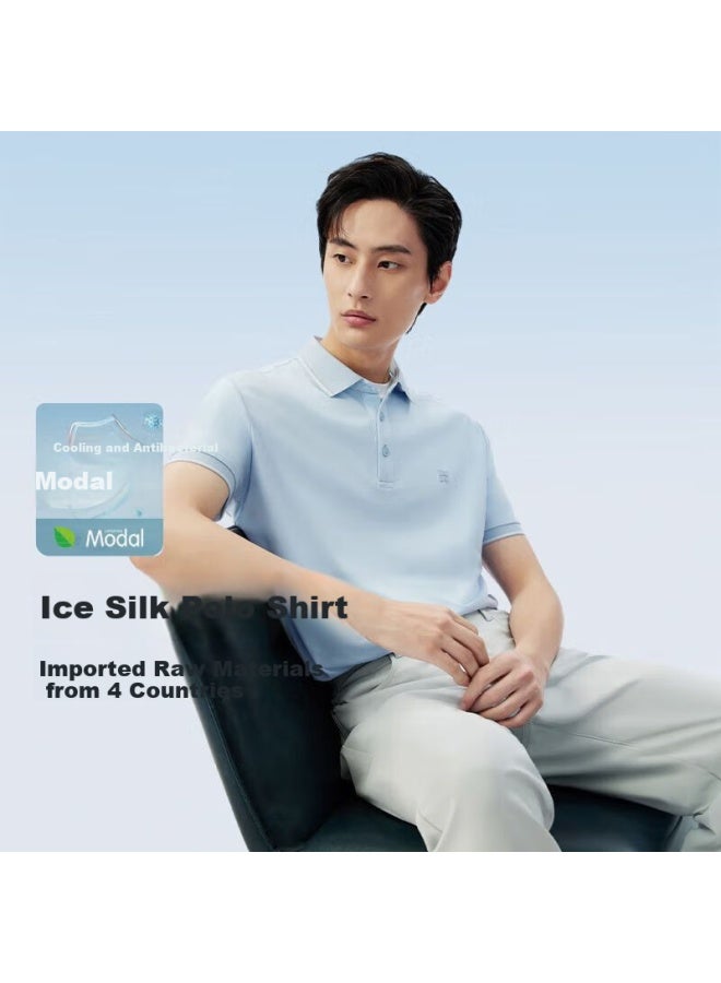 Hodo Modal Silk Short Sleeve Cool Feeling Polo Shirt With Turn-down Collar T-shirt, Father's Day Gift - Image 1