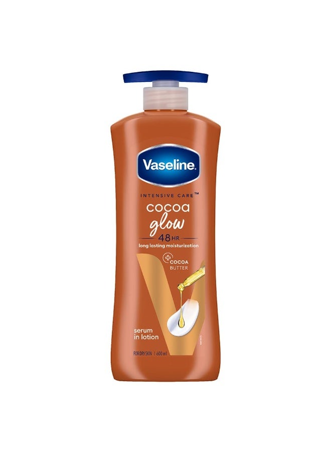 Vaseline Cocoa Glow Serum In Lotion, 600 ml | 100% Pure Cocoa & Shea Butter for Glowing & Soft Skin - Image 1