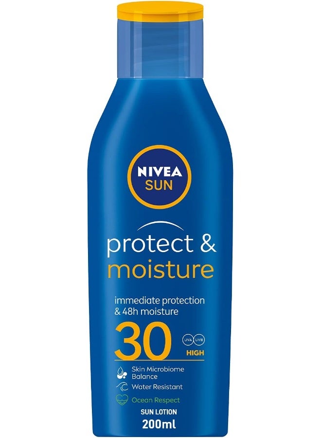 نيفيا لوشن الشمس من نيفيا ، حماية من الأشعة فوق البنفسجية الطويلة والمتوسطة ، حماية وترطيب ، عامل حماية من الشمس 30 ، 200 مل - Image 1