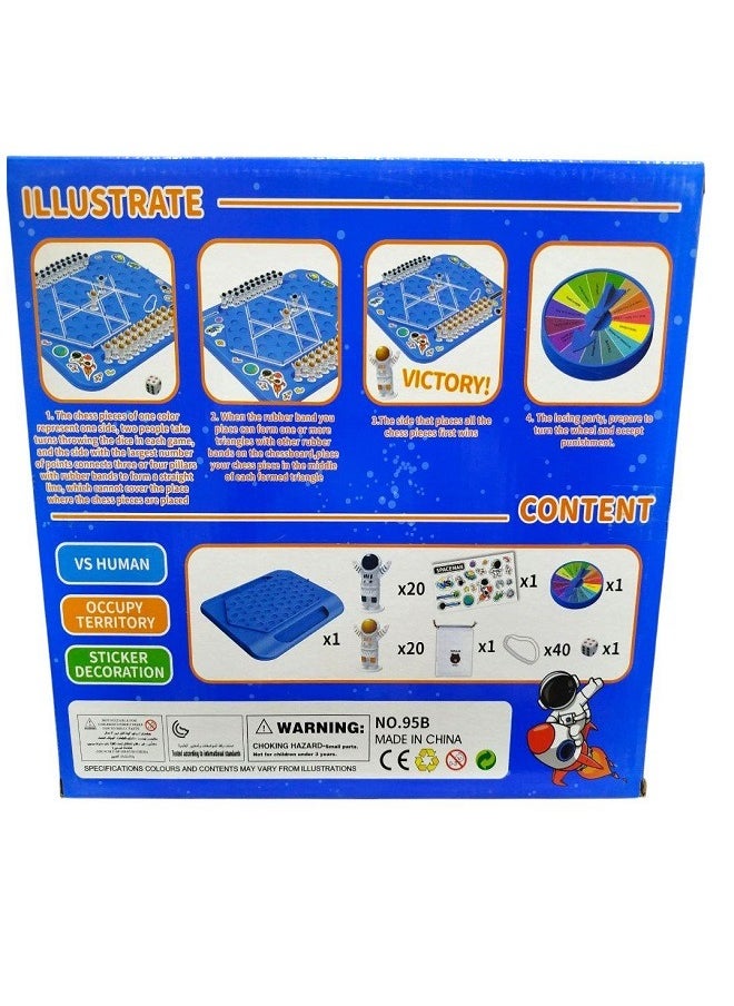 ٍSpaceman Chain Triangle Game, Interactive Peg Game Triangle Chess Board Game for Kids & Adults, Chain Geometry Board Game, Educational Brain Teaser Strategy Game Toy