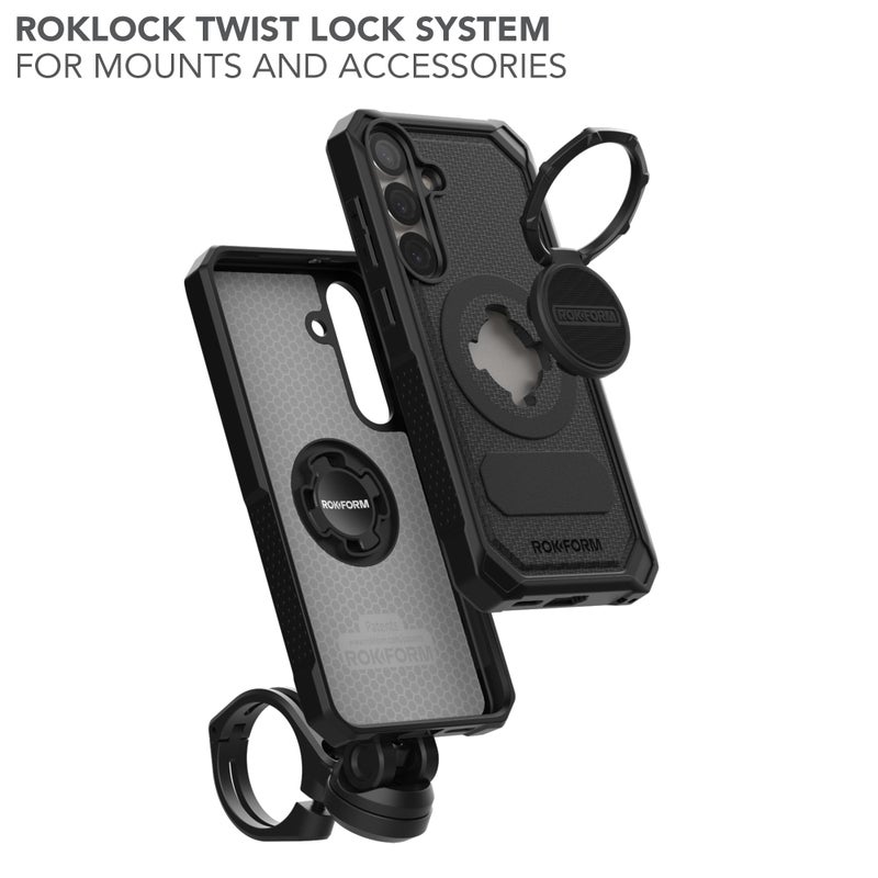 Rokform Rugged Case Compatible with Galaxy S25 Plus, Magnetic Cover with Twist Lock, Drop Tested Armor (Black) - Image 4