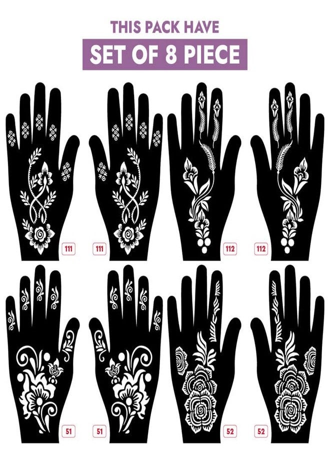 Apcute Mehndi Stencils for Hands Bridal Reusable Latest Mehandi Design Stencils for Girls, Womens, Kids, Unisex Design NO - Apcute-New-111-112-51-52 - Image 2