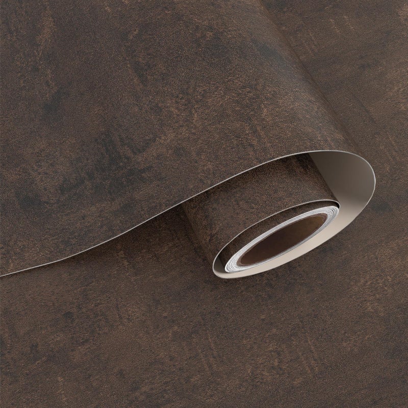 VaryPaper 32 x 118 Industrial Brown Limewash Wallpaper Peel and Stick Concrete Wallpaper Textured Concrete Contact Paper for Countertops Waterproof Self Adhesive Cement Wall Paper for Living Room - Image 2