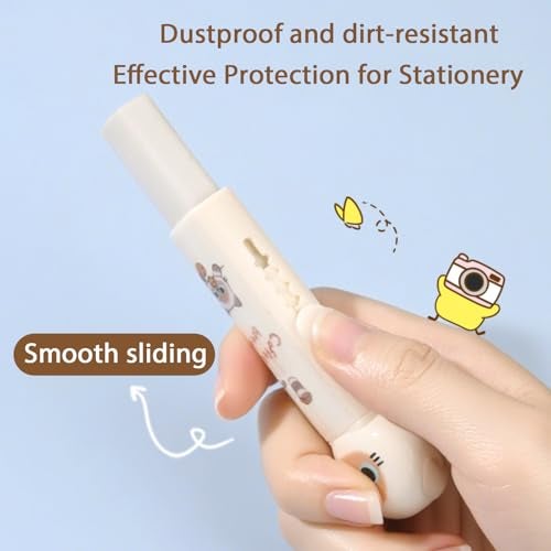 PANDENNER Retractable Pencil Eraser, Cute Erasers,Cat Eraser,Suitable for School Home Office Supplies, 4Pcs (Eraser-cat) - Image 4