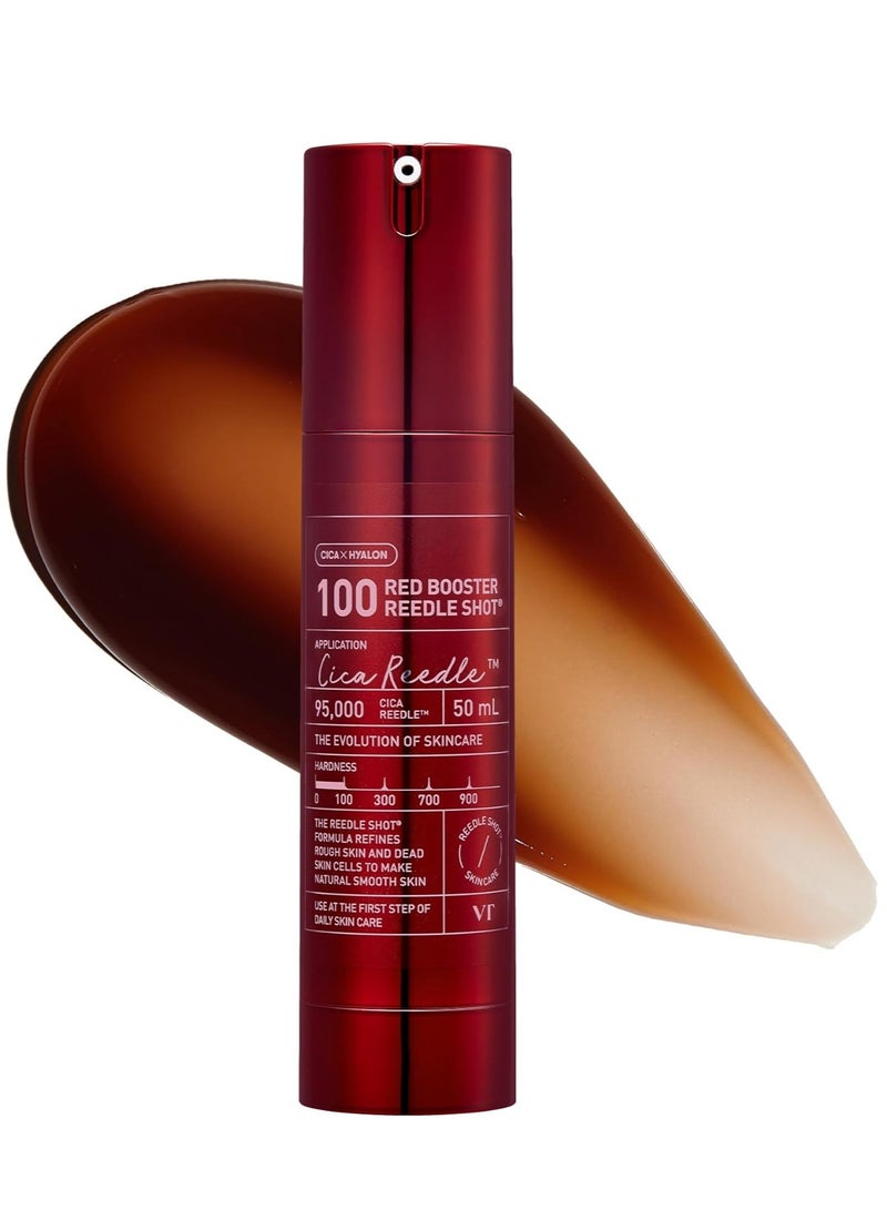 في تي كوزمتيكس مستحضرات التجميل VT Red Booster Reedle Shot 100، سيروم Spicule Microneedling للبشرة المعرضة لحب الشباب والملتهبة، مضاد للأكسدة، سيروم الإكسوسوم لبشرة ناعمة كالزجاج، معزز للبشرة الكورية 1.69 أونصة سائلة (50 مل)  - Image 1
