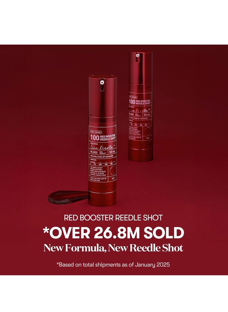 في تي كوزمتيكس مستحضرات التجميل VT Red Booster Reedle Shot 100، سيروم Spicule Microneedling للبشرة المعرضة لحب الشباب والملتهبة، مضاد للأكسدة، سيروم الإكسوسوم لبشرة ناعمة كالزجاج، معزز للبشرة الكورية 1.69 أونصة سائلة (50 مل)  - Image 3