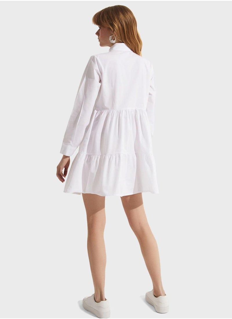 JUNE - Tiered Shirt Dress - Image 1
