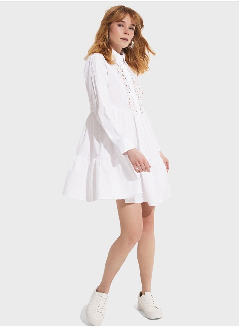 JUNE - Tiered Shirt Dress - Image 1