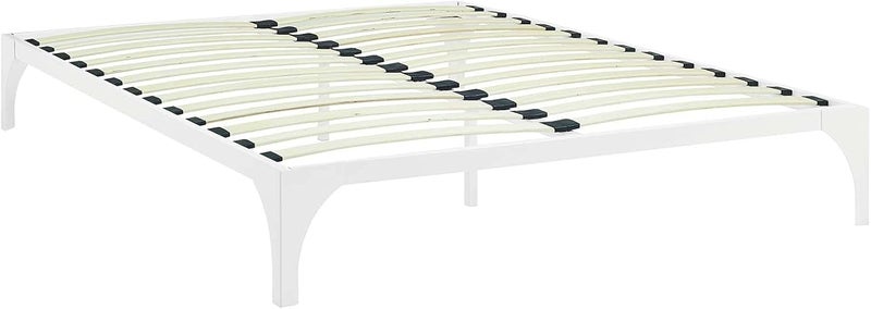 Modway إطار سرير مودواي أولي الحديث من الفولاذ مع قاعدة مرتبة مع دعم شرائح باللون الأبيض - Image 5
