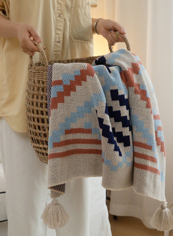 Boho Style Women Siesta Throw Blanket Soft Skin Friendly Sleeping Blankets Sofa Decorative for Chair Bed Couch Knit Office Rest Blanket 130*170cm - Image 5