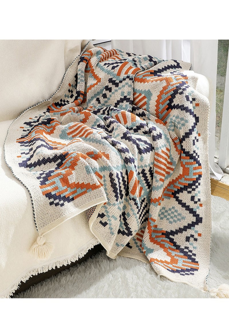 Boho Style Women Siesta Throw Blanket Soft Skin Friendly Sleeping Blankets Sofa Decorative for Chair Bed Couch Knit Office Rest Blanket 130*170cm - Image 1