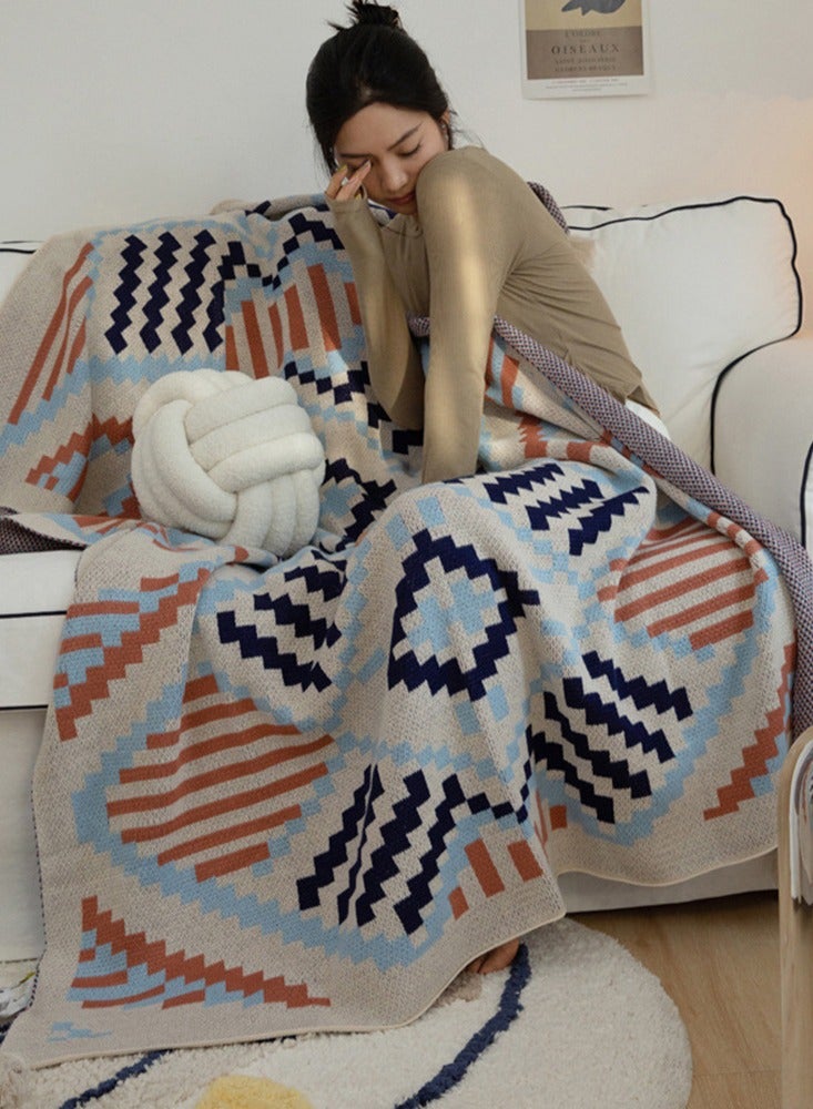 Boho Style Women Siesta Throw Blanket Soft Skin Friendly Sleeping Blankets Sofa Decorative for Chair Bed Couch Knit Office Rest Blanket 130*170cm - Image 2
