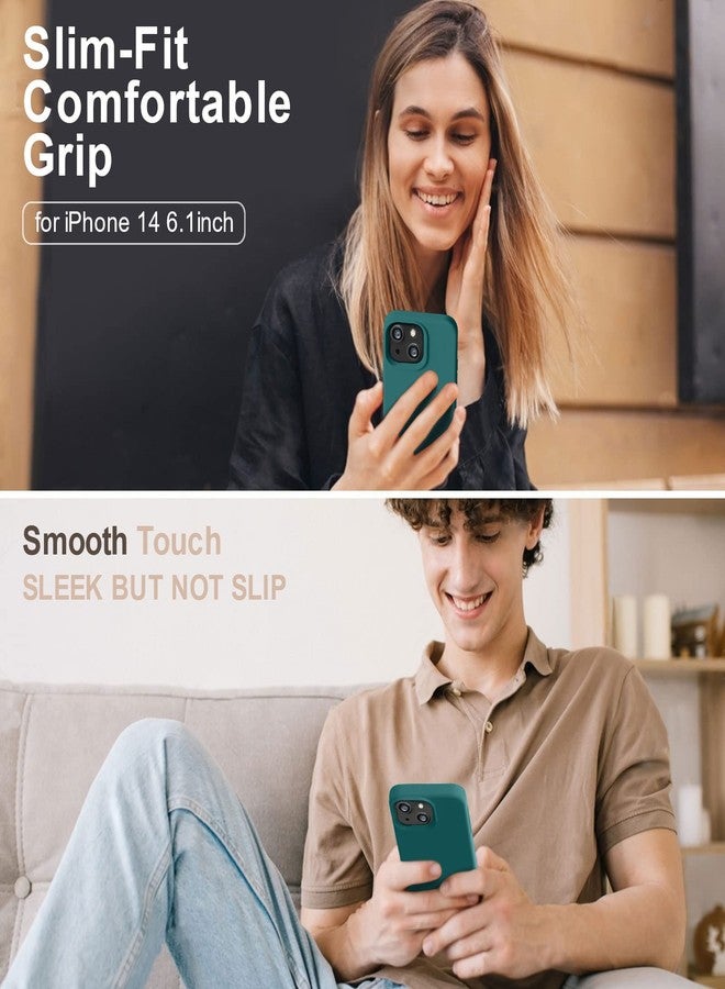 Vooii Compatible with iPhone 14 Case,[Silky Touch Premium Liquid Silicone] [Soft Anti-Scratch Microfiber Lining], Ultra Slim Shockproof Protective Case for iPhone 14 - Teal - Image 2