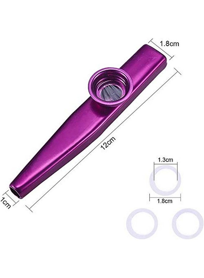 Vinayakart - Aluminum Alloy Kazoos and 5 Membrane Flute Diaphragm Mouth Kazoos - PURPLE - Image 2