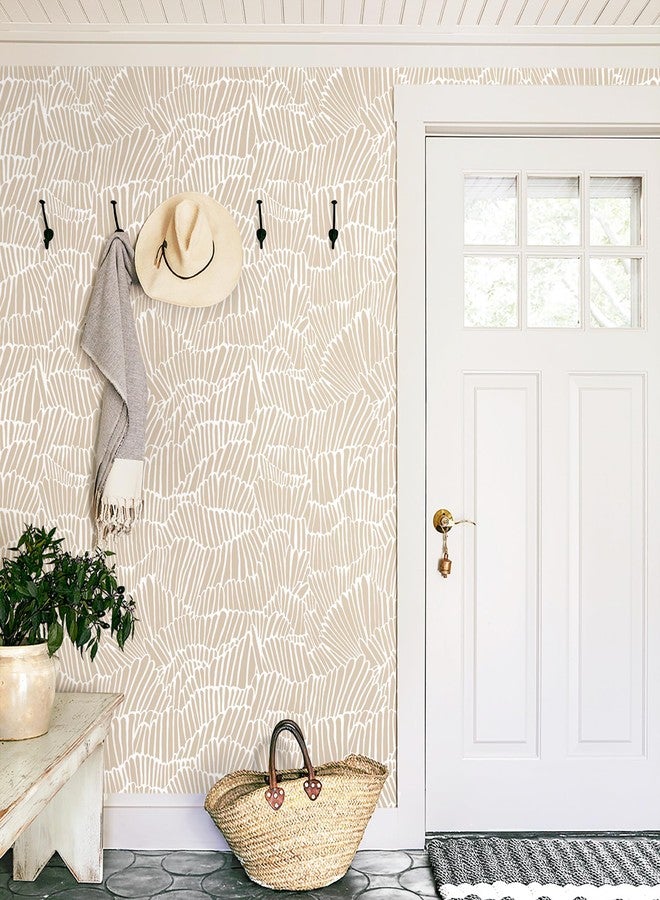 Guvana Peel and Stick Wallpaper Boho Wallpaper White and Beige Wallpaper Modern Striped Wallpaper Removable Wallpaper for Bedroom WallpaperWallpaper Self Adhesive Wallpaper - Image 3