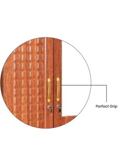 Generic Empirefurniture Wooden Wardrobe with 2 Lockable Doors, Front Mirror, Cupboard, and Storage Drawer – Modern Bedroom Cabinet with Shelves and Hanging Rod (Cherry)  - Image 5