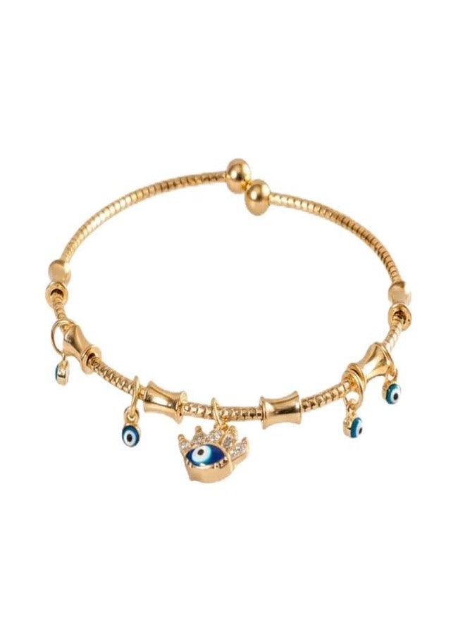 SALTY Anti Tarnish Chic Evil Eye Tassel Bangle Bracelet for Women | Fancy Jewellery Gifts | Hand Band | Latest Fashion Accessories for Girls | Minimal Jewelry Design | Ideal for Gifting | Marriage, Birthday | Gift for Valentine Day - Image 1