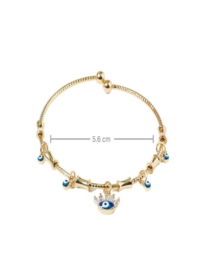 SALTY Anti Tarnish Chic Evil Eye Tassel Bangle Bracelet for Women | Fancy Jewellery Gifts | Hand Band | Latest Fashion Accessories for Girls | Minimal Jewelry Design | Ideal for Gifting | Marriage, Birthday | Gift for Valentine Day - Image 4