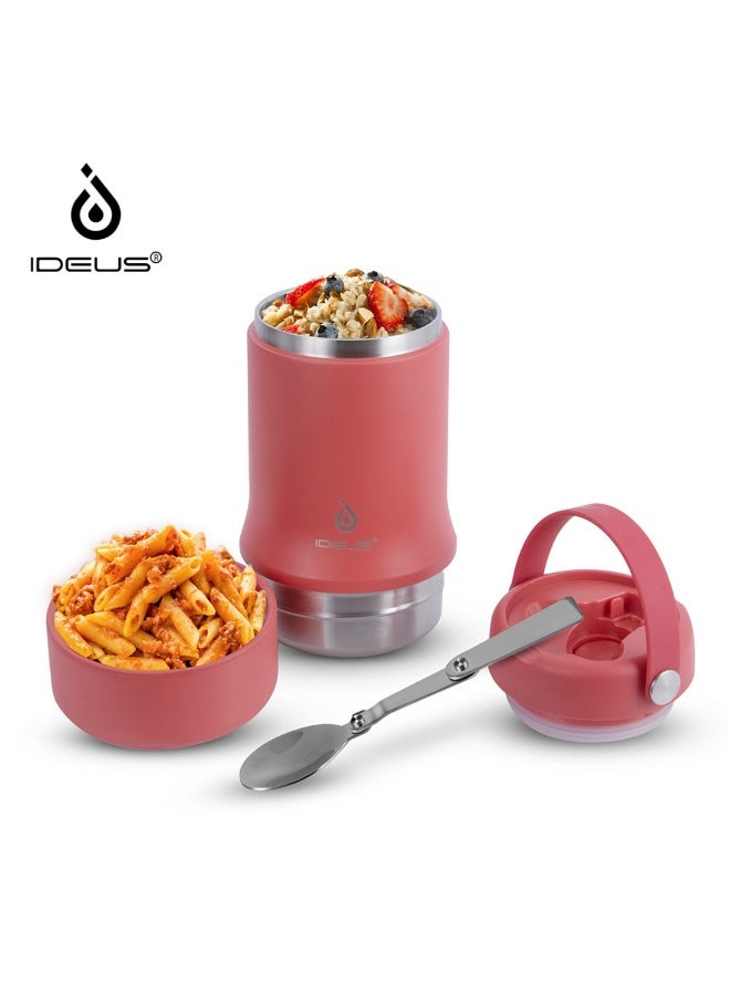 Ideus 20 oz Insulated Soup Thermo with Foldable Spolk and Bowl, All-in-one Stainless Steel Vacuum Thermal Food Jar for Lunch, Leakproof Bento Lunchbox... - Image 1
