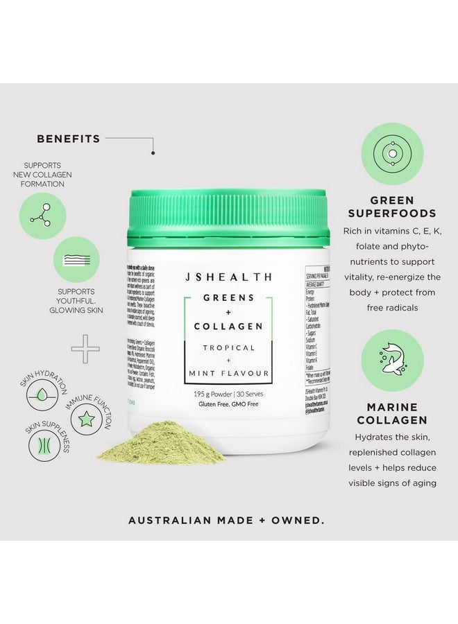 JSHealth مسحوق الخضروات الفائقة ومسحوق الكولاجين - مسحوق سوبر فود مع ببتيدات الكولاجين البحرية والفيتامينات والخضروات 30 حصة - Image 4