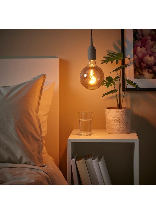 erorex Pendant Lamp With Light Bulb, Beige/Grey Clear Glass, 125 Mm  - Image 2