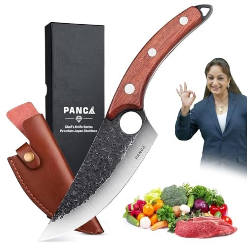 PANCA Premium 8 Inch Chef's Knife – Ultra Sharp High Carbon German Stainless Steel Blade | Ergonomic Wooden Handle | Forged Knife for Meat, Vegetables & Home Kitchen - Image 1