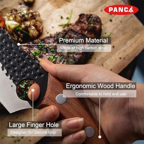 PANCA Premium 8 Inch Chef's Knife – Ultra Sharp High Carbon German Stainless Steel Blade | Ergonomic Wooden Handle | Forged Knife for Meat, Vegetables & Home Kitchen - Image 3