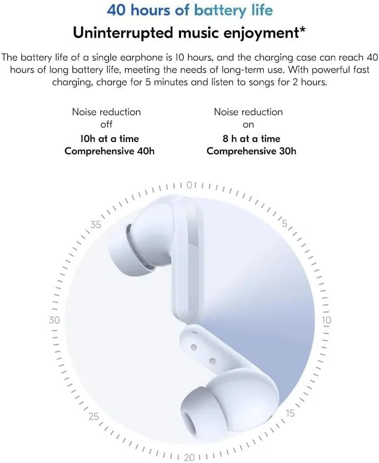 سماعات Redmi Buds 5 ، 46dB ANC ، عمر البطارية 40h ، سماعات بلوتوث 5.3 ، أسود - Image 5