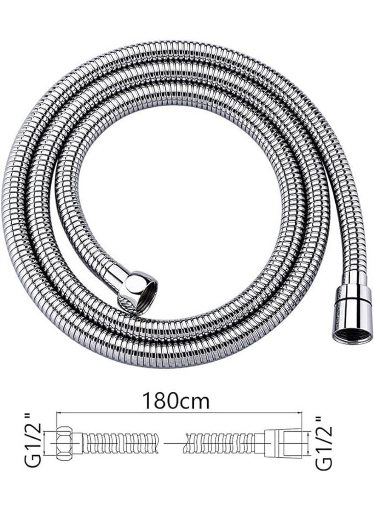 خرطوم دش عالمي من جريفيما، أنبوب مرن من الفولاذ المقاوم للصدأ بطول 1.80 متر G851-18، لون فضي - Image 2