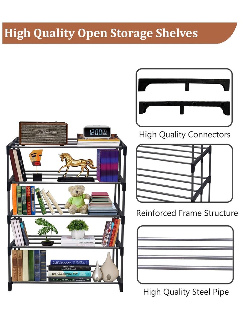 GlowSilk GlowSilk Heavy Metal Adjustable Shoe Rack 5 Shelves Foldable Open Book ShelfBook Rack Shoes Storage Rack for Home Shoe Stand Shelf DoItYourself  - Image 5