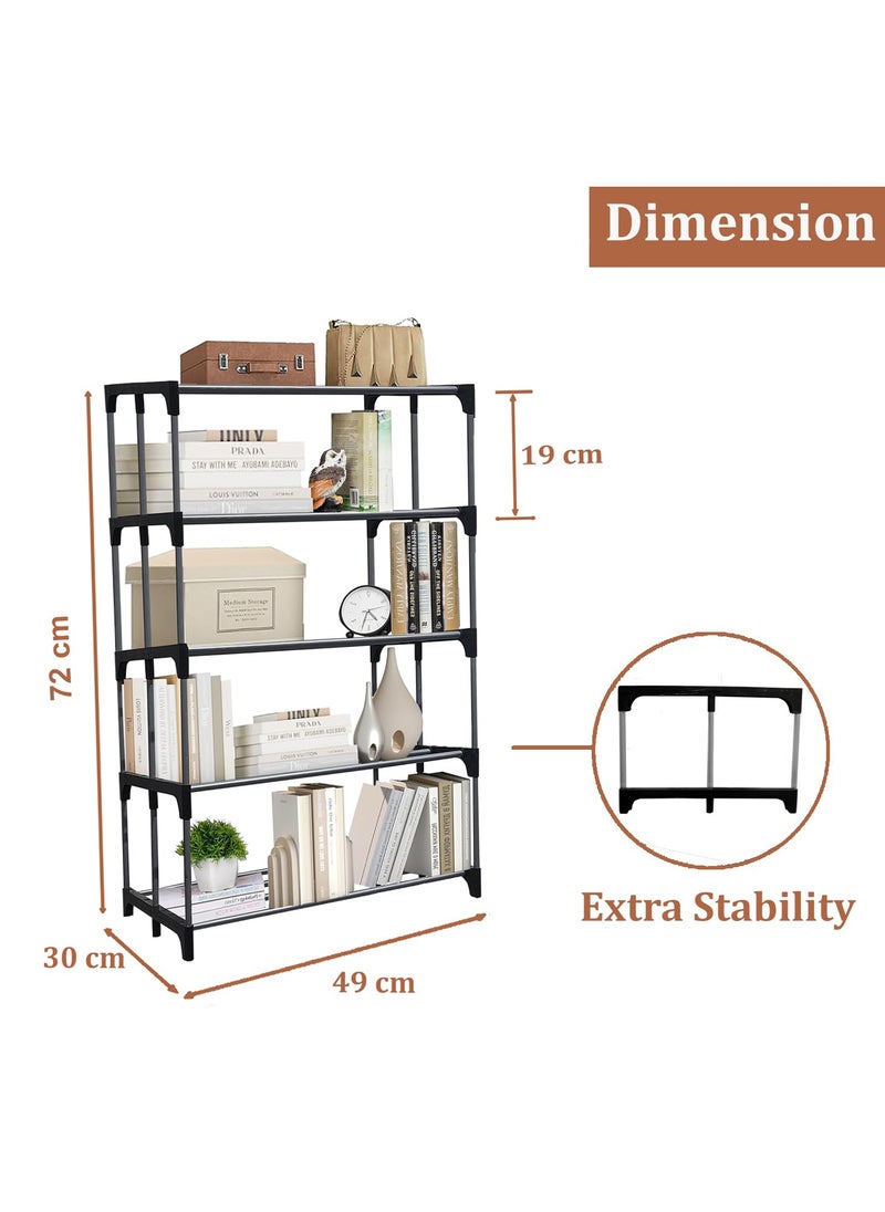GlowSilk GlowSilk Heavy Metal Adjustable Shoe Rack 5 Shelves Foldable Open Book ShelfBook Rack Shoes Storage Rack for Home Shoe Stand Shelf DoItYourself  - Image 3