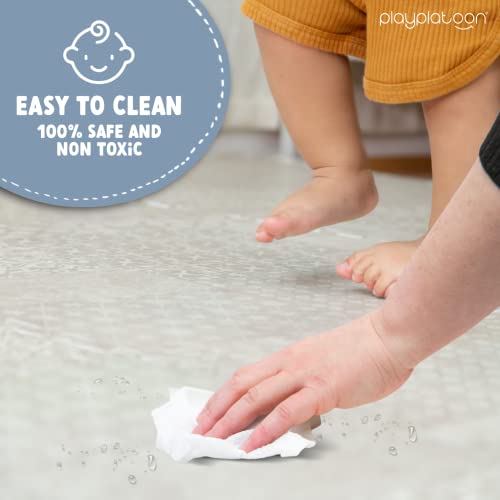 Play Platoon Non-Toxic Extra-Thick Children's Play Mat, 16 Tile - 96 x 96 inch Comfortable Cushiony Foam Floor Puzzle Mat for Kids & Toddlers with 24 x 24 inch 5/8 in Thick Tiles - Khaki, Boho Modern - Image 4