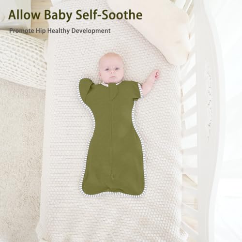 Roksuma Newborn Swaddle Sleep Sack 0-3 Months Arms up Swaddles, 2-Pack Baby Swaddles for Newborns, Transition Swaddle with 2-Way Zipper Arms In/Out 100% Cotton 0.8 Tog (Small 5-14lbs) - Image 3