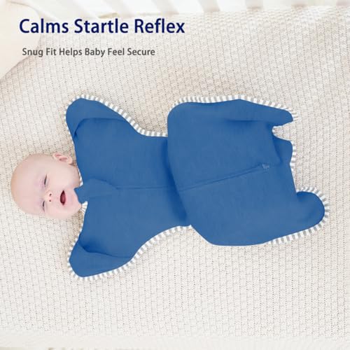 Roksuma Newborn Swaddle Sleep Sack 0-3 Months Arms up Swaddles, 2-Pack Baby Swaddles for Newborns, Transition Swaddle with 2-Way Zipper Arms In/Out 100% Cotton 0.8 Tog (Small 5-14lbs) - Image 4