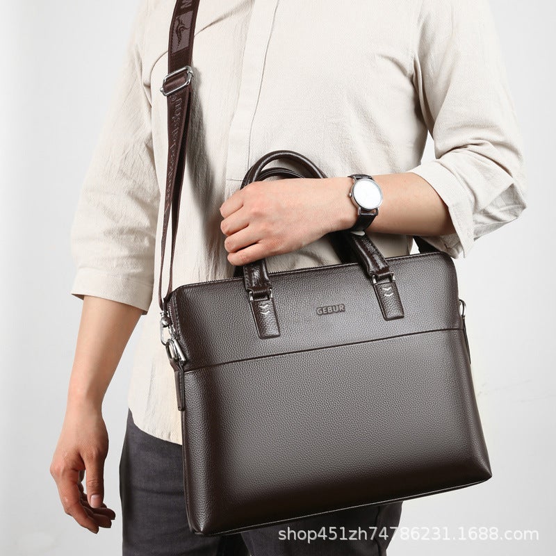 New Men'S Bag Shoulder Bag Crossbody Bag Men'S Casual Bag Horizontal Men'S Backpack Business Official Document Leather Bag - Image 4