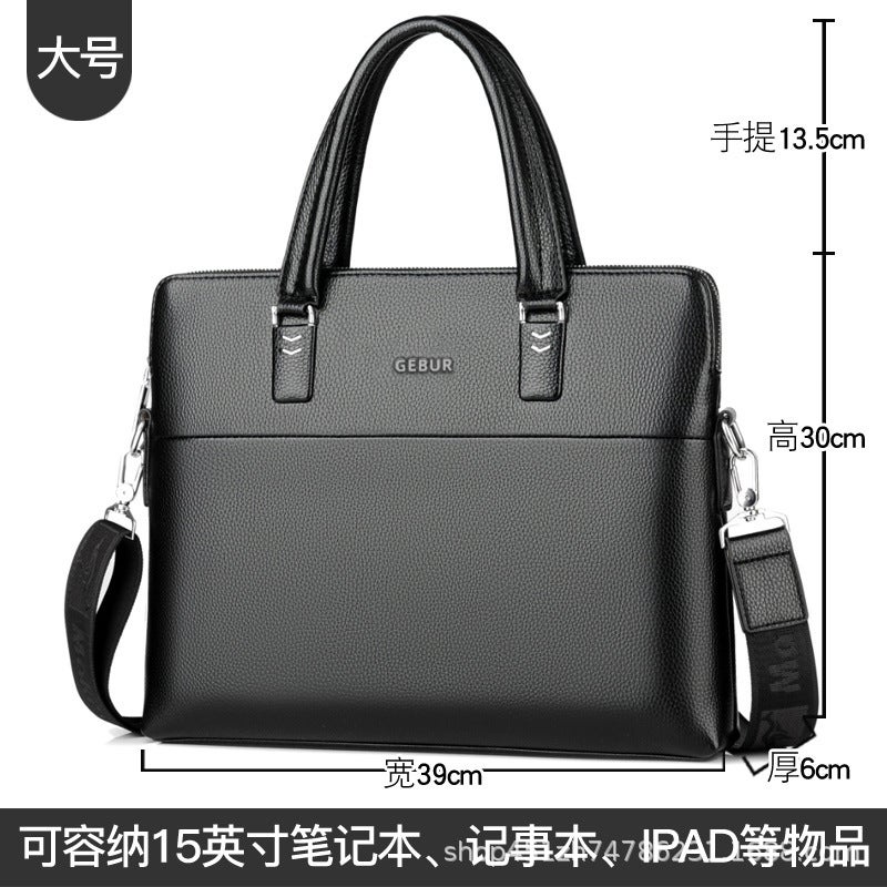 New Men'S Bag Shoulder Bag Crossbody Bag Men'S Casual Bag Horizontal Men'S Backpack Business Official Document Leather Bag - Image 1