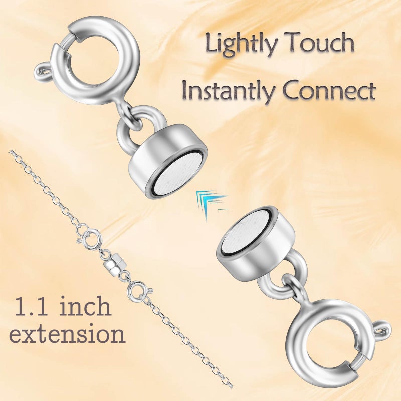Qulltk Double Magnetic Necklace Clasps and Closures 14K Gold and Silver Bracelet Extender Jewelry Clasps Converters for DIY Jewelry Making - Image 3