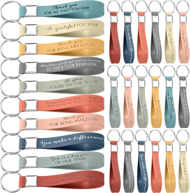 Nosiny 30 Pcs Inspirational Thank You Keychain Gift Set for Employees and Coworkers - Image 1