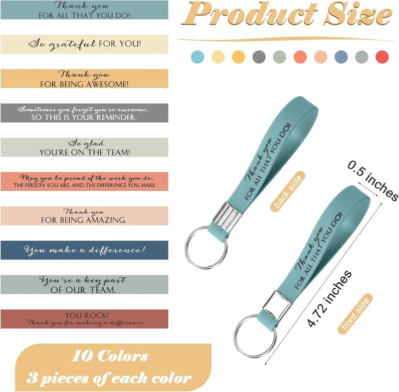 Nosiny 30 Pcs Inspirational Thank You Keychain Gift Set for Employees and Coworkers - Image 3