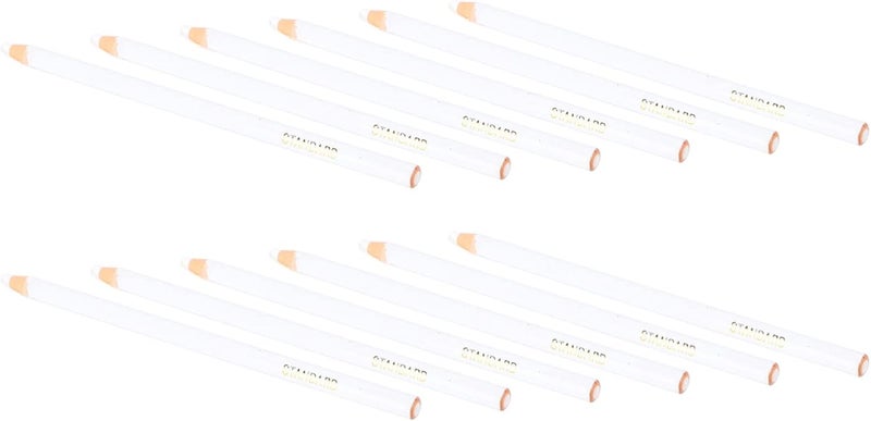 woobles Wax Pencils Peel- Off China Markers Set Tailors Chalk Pencil Crayon Sewing Embroidery Pen Invisable Leather Fabric Marker for Sewing Quilting Stitching White China Marker - Image 1