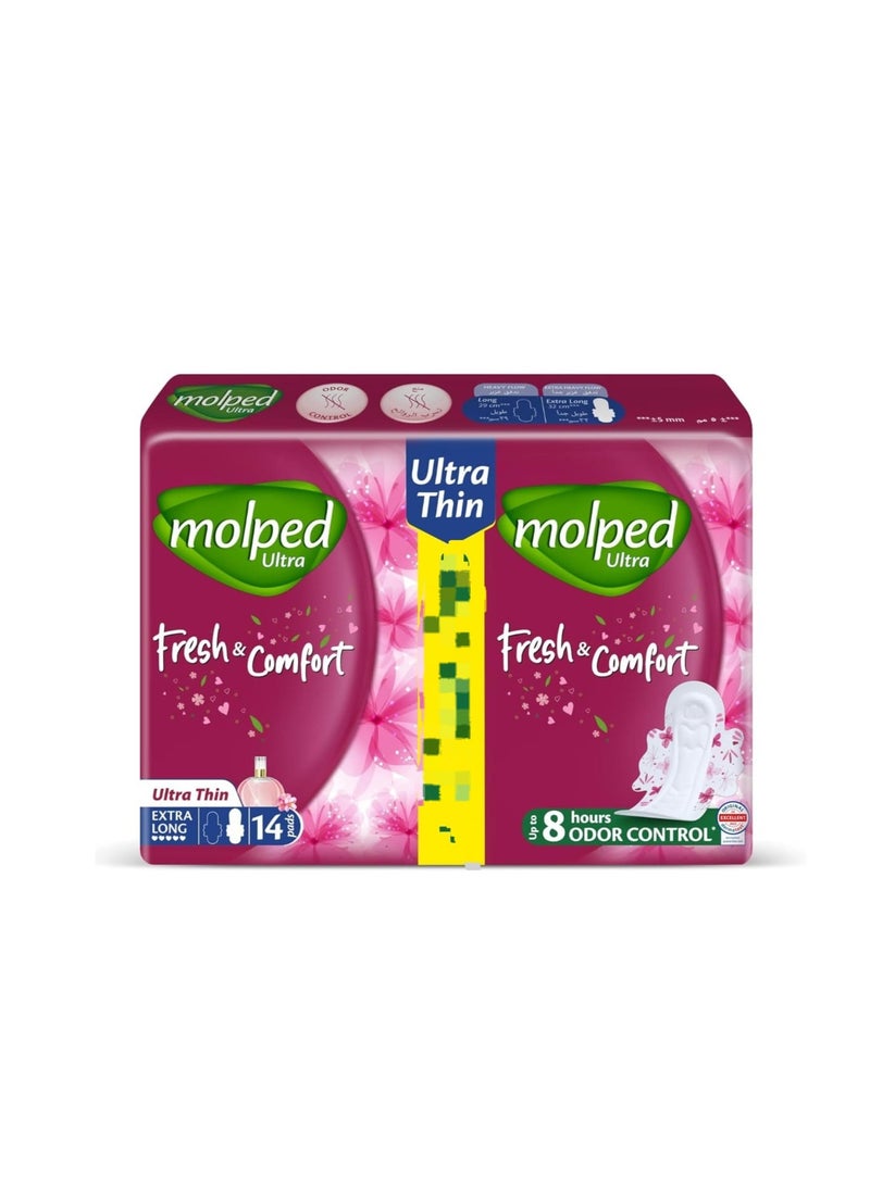 Molped Ultra  Fresh and Comfort Value Pack  Extra Long  14 Pads  - Image 1