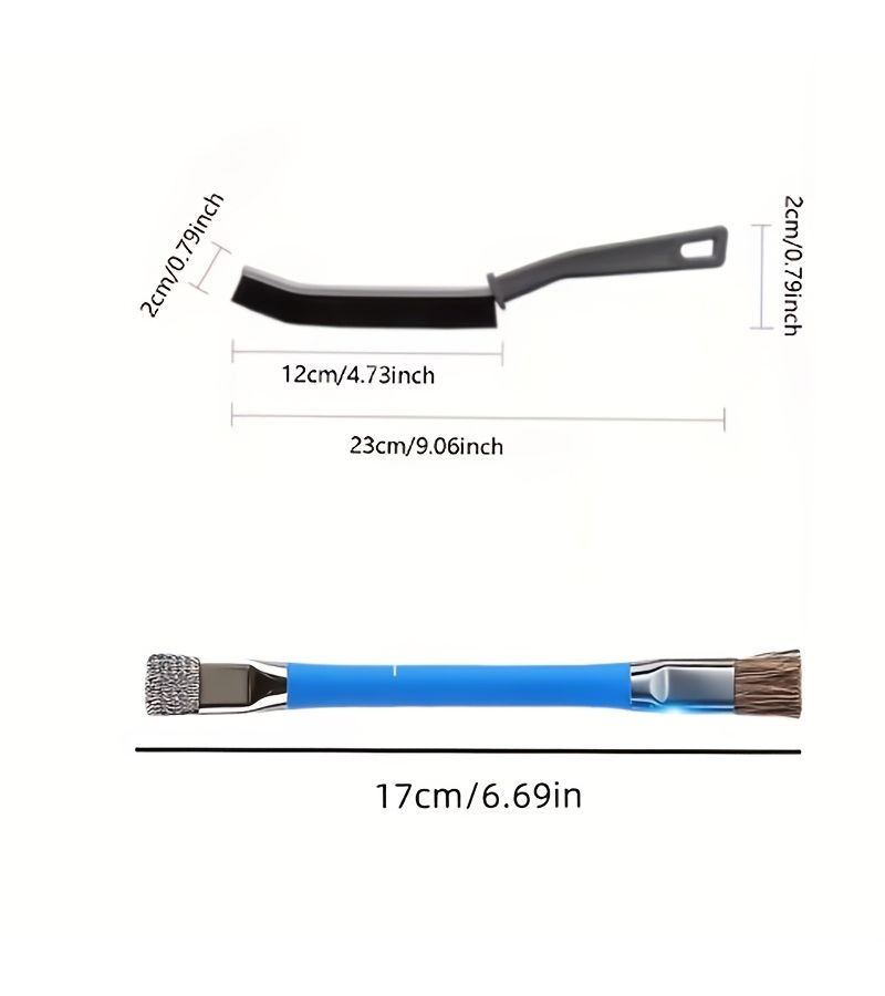 Heavy Duty Kitchen Gas Stove Cleaning Brush Blue Black Stainless Steel Multi Functional Dead Corner Brush Reusable - Image 1