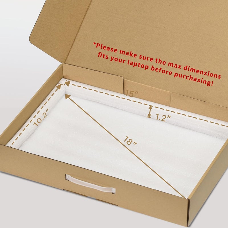 SOUNDANCE Laptop Box with Protection Foam, Cardboard Laptop Shipping Box, Secure Mailer Box for up to 17.3 Inches Notebook Computer - Image 3