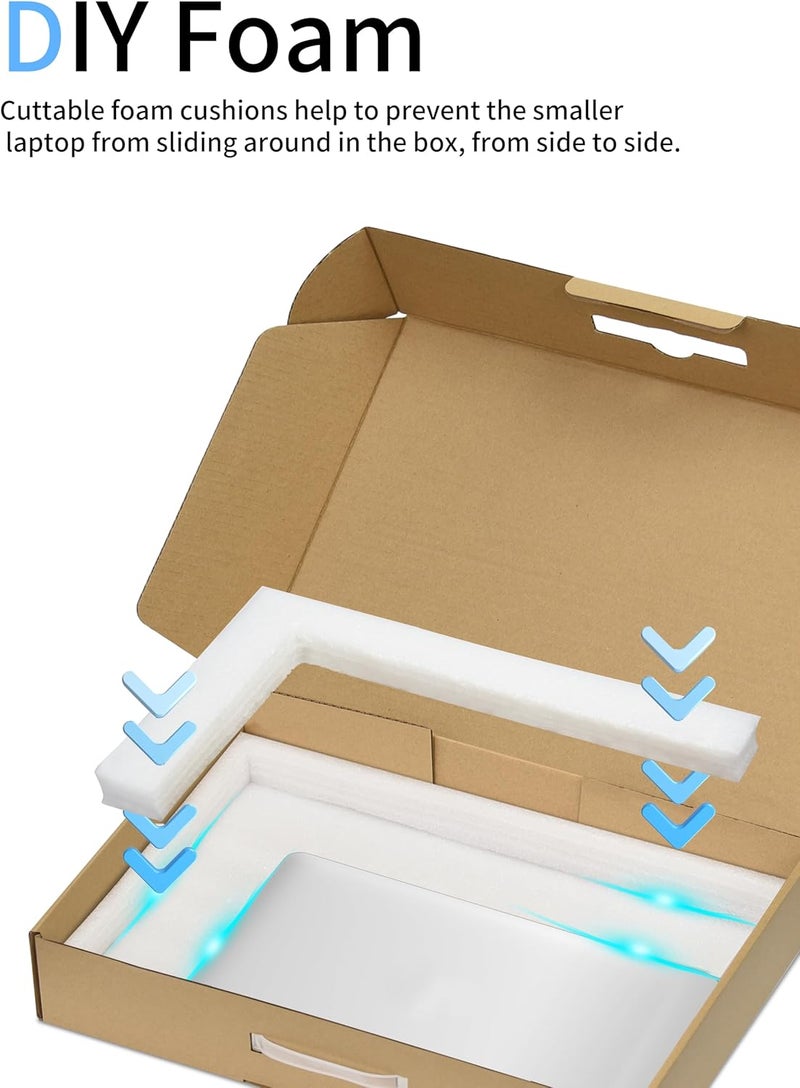 SOUNDANCE Laptop Box with Protection Foam, Cardboard Laptop Shipping Box, Secure Mailer Box for up to 17.3 Inches Notebook Computer - Image 4