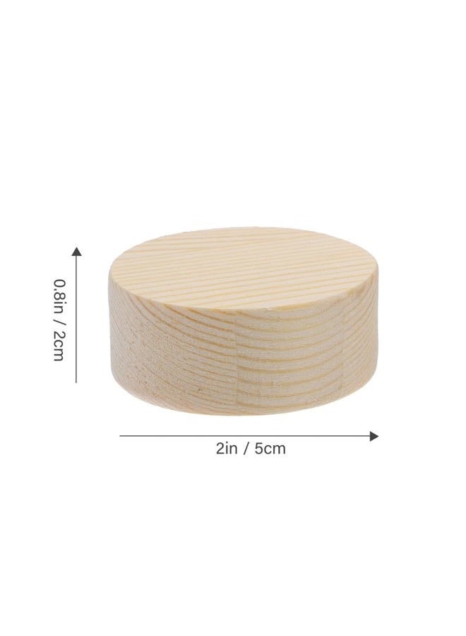 ULTNICE 10pcs Unfinished Round Wooden Block Unpainted Wood Cylinder DIY Wooden Craft Wood Blocks Wooden Round Slices for DIY Arts and Craft (5x2cm) - Image 4